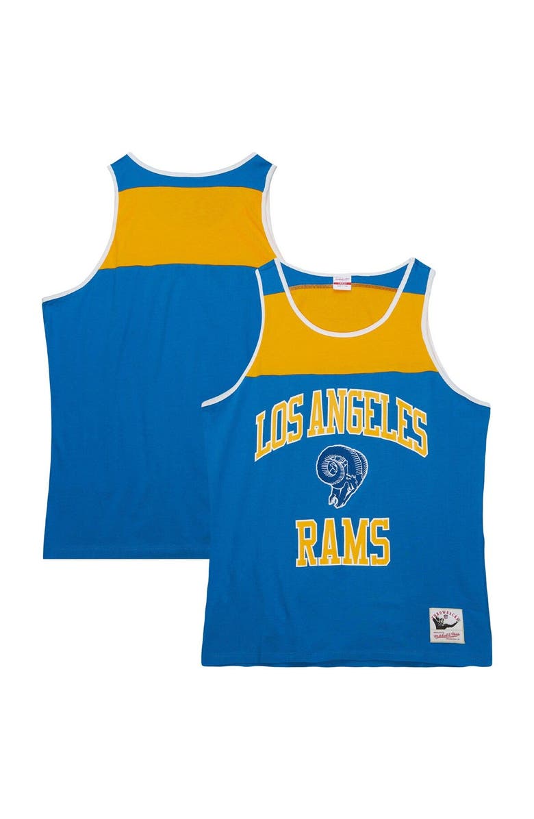 Mitchell & Ness Men's Mitchell & Ness Royal/Gold Los Angeles Rams Gridiron Classics Heritage Colorblock Tank Top, Main, color, Royal