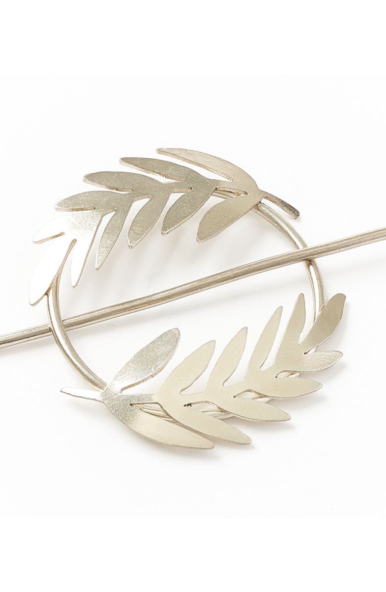 Matr Boomie Kavya Hair Slide with Stick, Alternate, color, Silver Fern