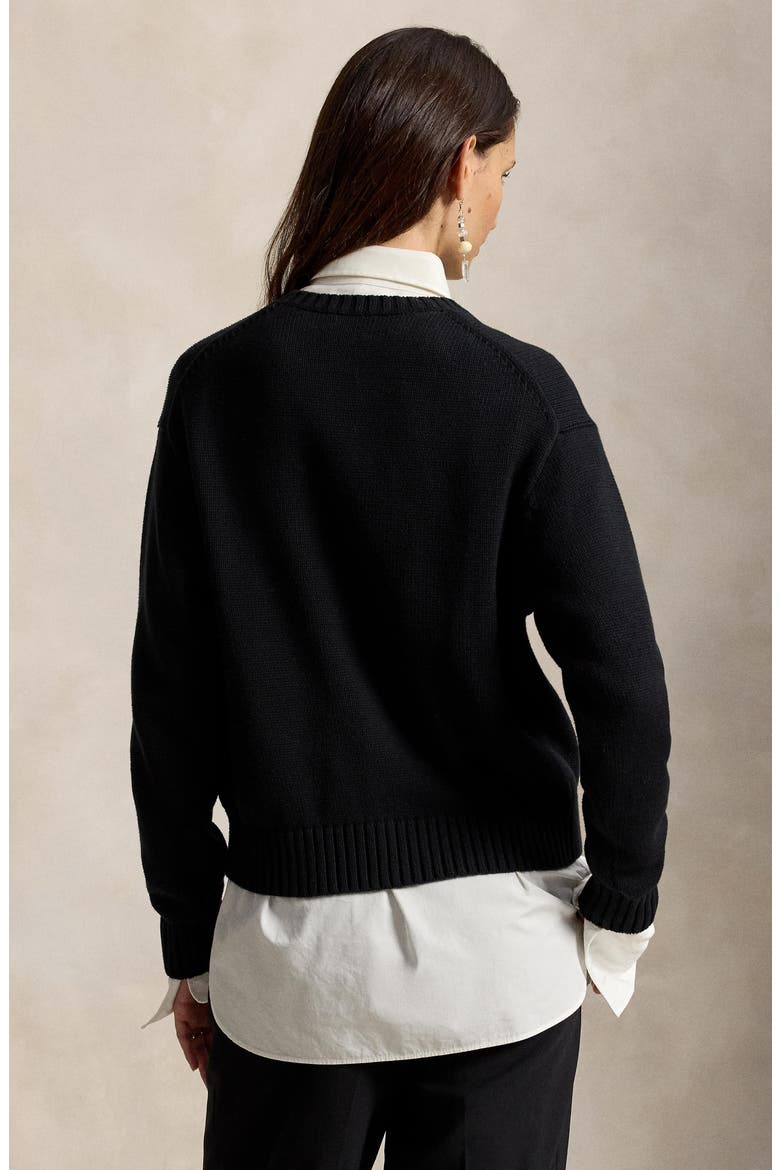 Holiday Polo Bear Sweater, Alternate, color, BLACK