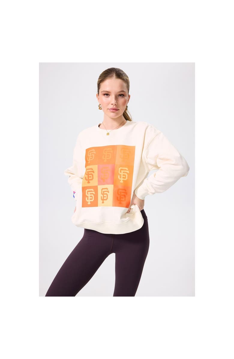 Terez Women's Terez Cream San Francisco Giants Technicolor Oversized Pullover Sweatshirt, Main, color, Cream
