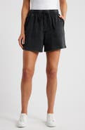 CITY BLUES Crochet Accent Cotton Knit Shorts