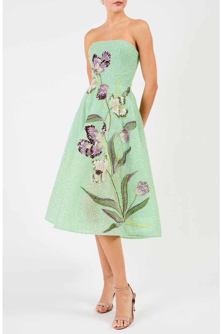 strapless fit and flare midi dress Lyla Beaded Strapless Fit & Flare Midi Dress (Women)