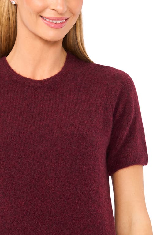 Halogenr Halogen(r) Short Sleeve Crewneck Sweater In Burgundy