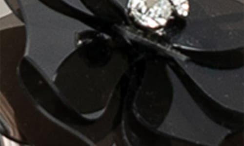 Chase & Chloe Chase And Chloe Maeli Flower Slide Sandal In Black Clear