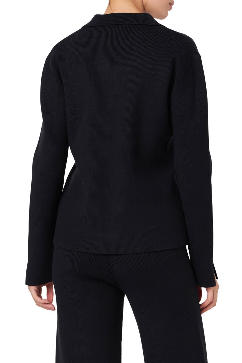 Polo Collar Sweater, Alternate, color, BLACK