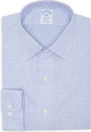 Brooks Brothers Check Print Regular Fit Cotton Dress Shirt
