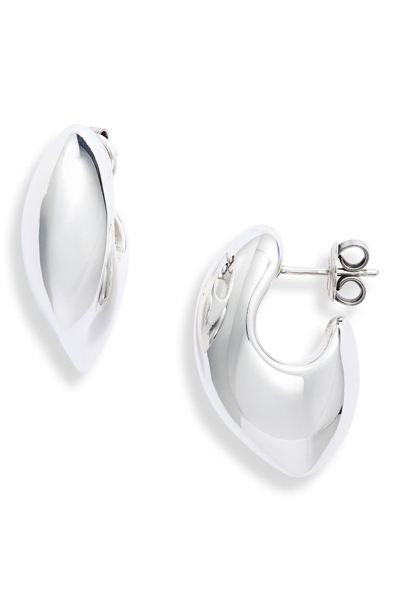 Small Claw Hoop Earrings, Main, color, 8117 SILVER