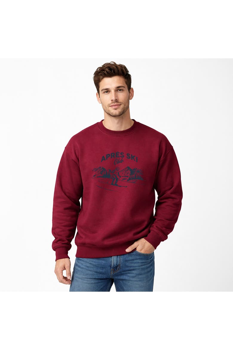 Aprés Ski Club Mountains Graphic Sweatshirt, Main, color, Maroon