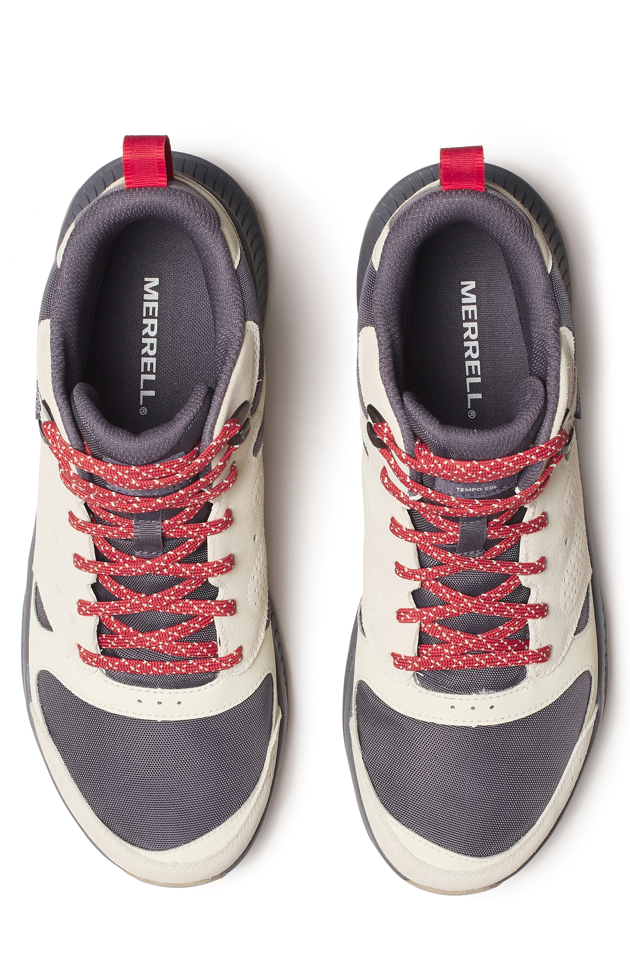 Merrell Tempo Sol Waterproof Mid Top Hiking Boot, Alternate, color, Stucco/ Comet