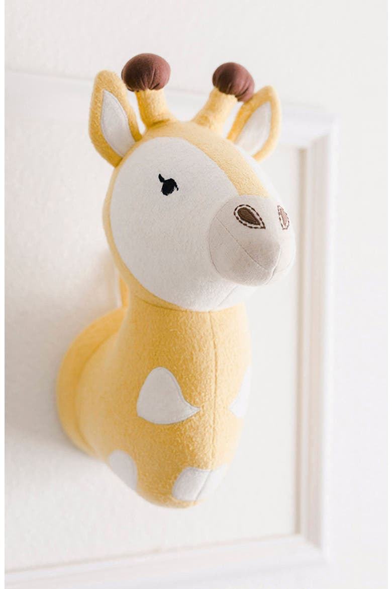 Safari Animal Plush Head Wall Art, Alternate, color, YELLOW/ WHITE
