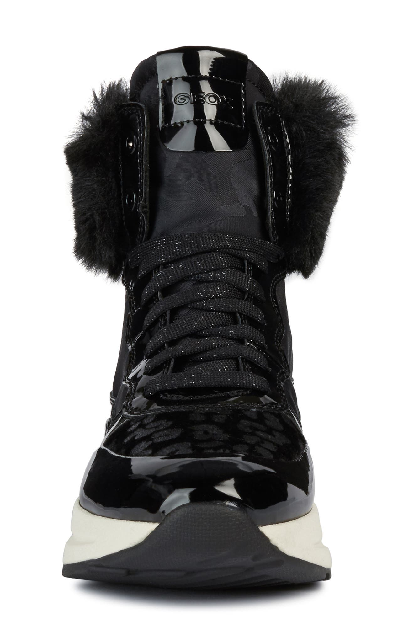Geox Backsie Amphibiox Waterproof Faux Fur Trim Sneaker Boot, Alternate, color, 