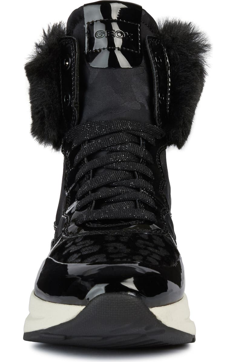 Geox Backsie Amphibiox Waterproof Faux Fur Trim Sneaker Boot, Alternate, color,