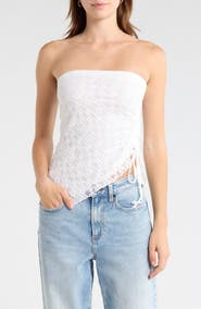 Madden Girl Asymmetric Ruched Tube Top