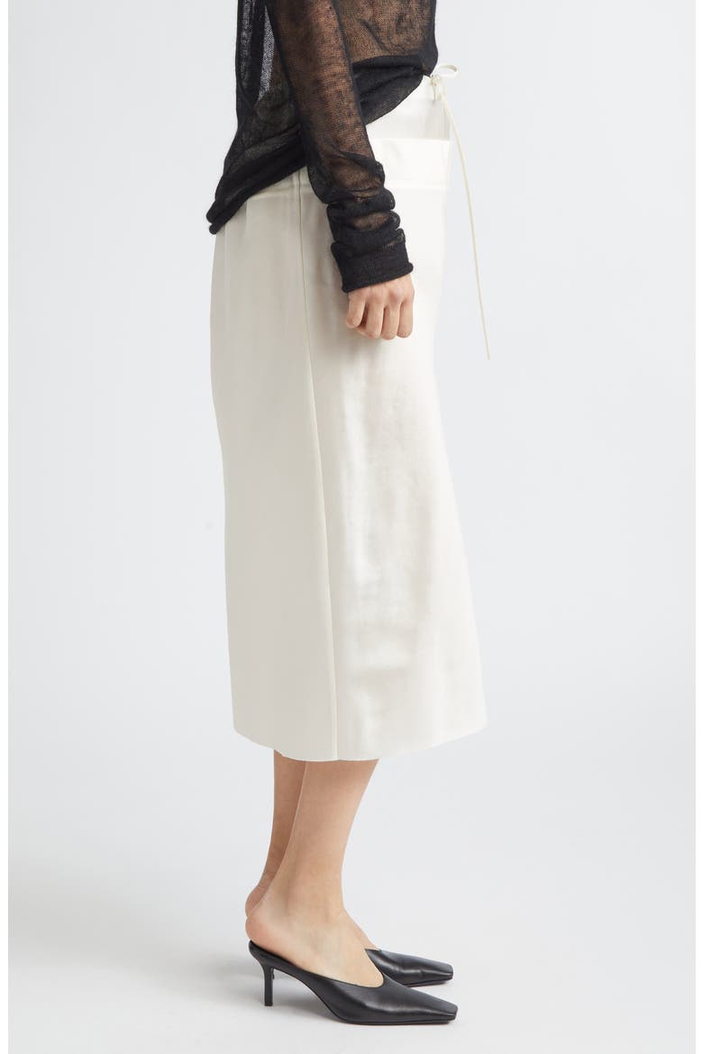 Chiu Silk Satin Drawstring Column Skirt, Alternate, color, CREAM