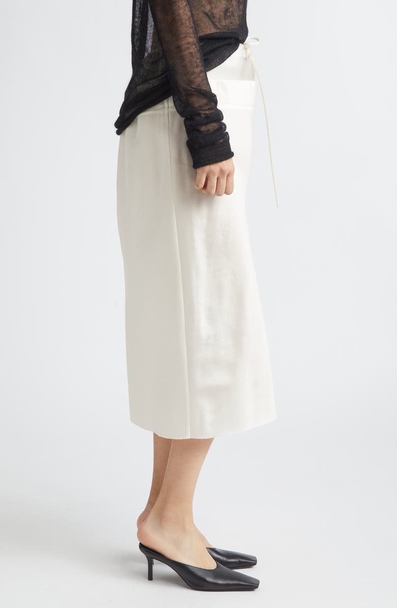 GIA STUDIOS Chiu Silk Satin Drawstring Column Skirt, Alternate, color, Cream