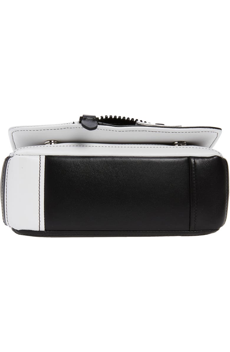 Moschino Optical Biker Colorblock Leather Shoulder Bag, Alternate, color,