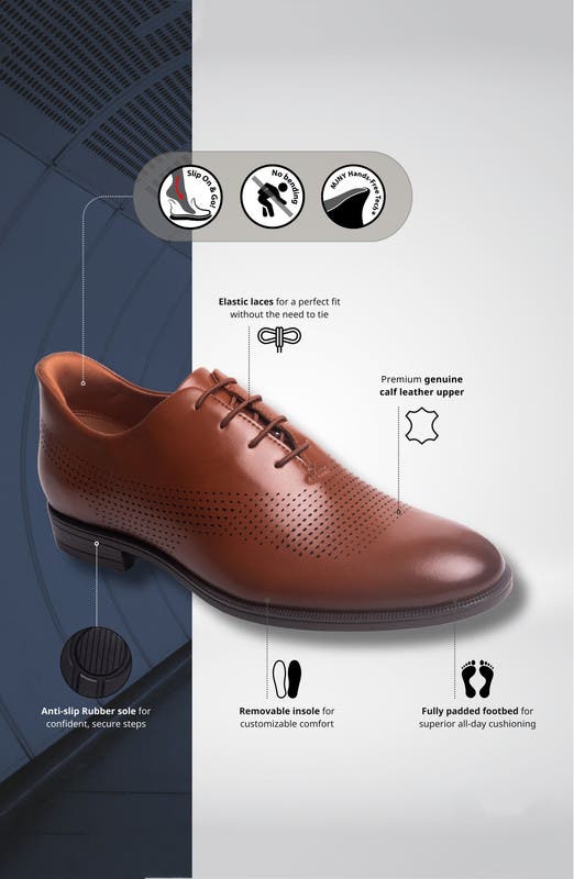 East Road Hands-Free Slip On Technology Perforated Dress Oxfords, Alternate, color, Cognac Napa Leather