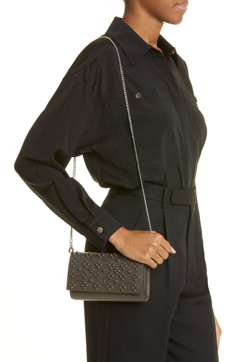 Christian Louboutin Paloma Loubinthesky Calfskin Wallet on a Chain, Alternate, color, 