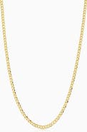 Oradina 10K Gold Carmine Curb Petite Chain Necklace