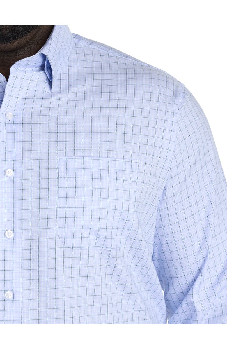 Oak Hill Premium by DXL Big & Tall Non-Iron Plaid Dress Shirt, Alternate, color, Blue