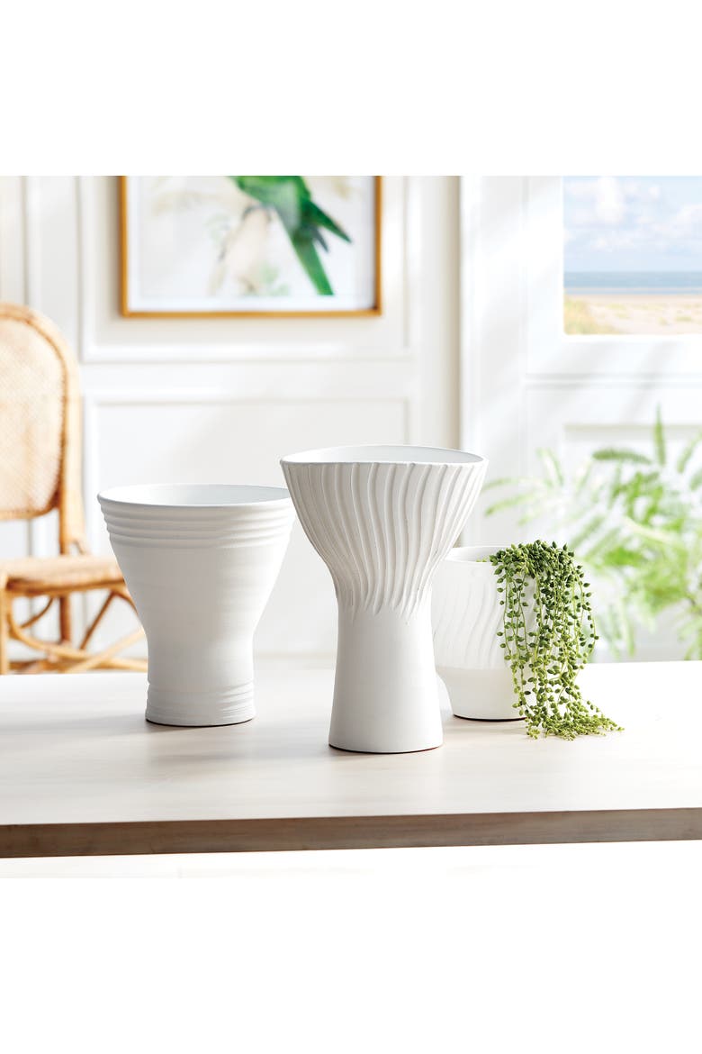 Larson Decorative Cachepot, Alternate, color, White
