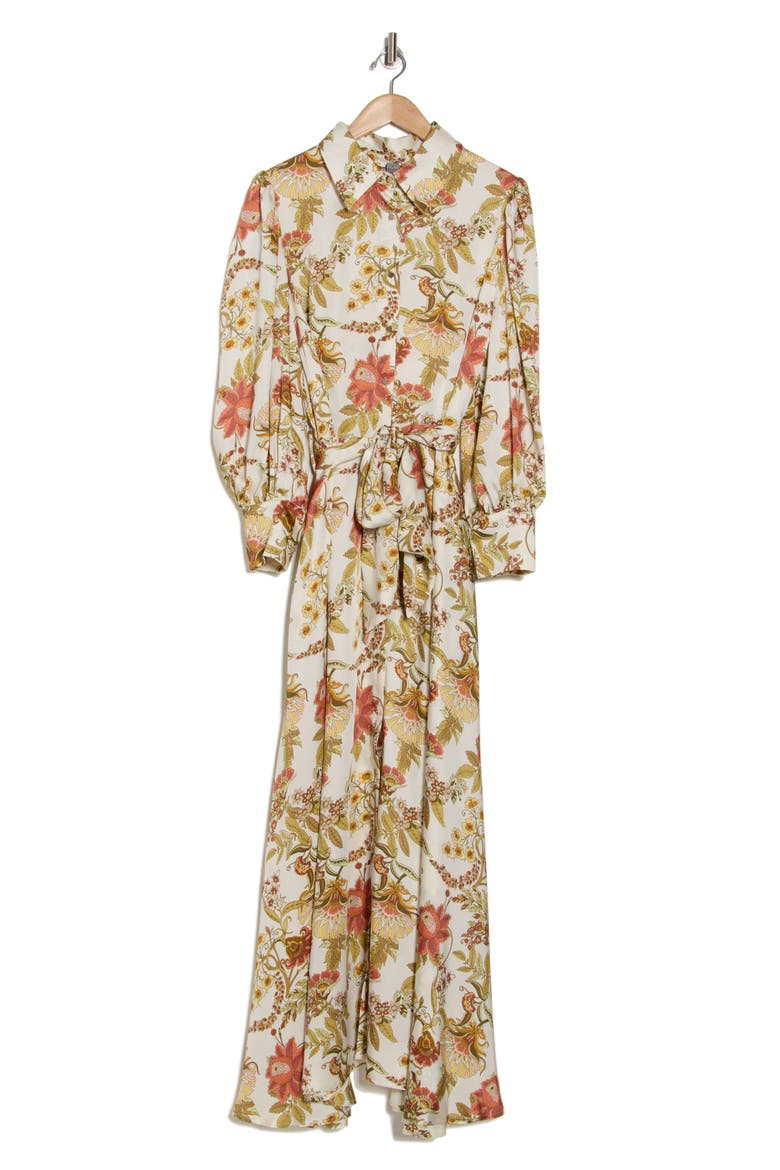 Haiti Long Sleeve Maxi Shirtdress, Alternate, color, SPRING FOREST