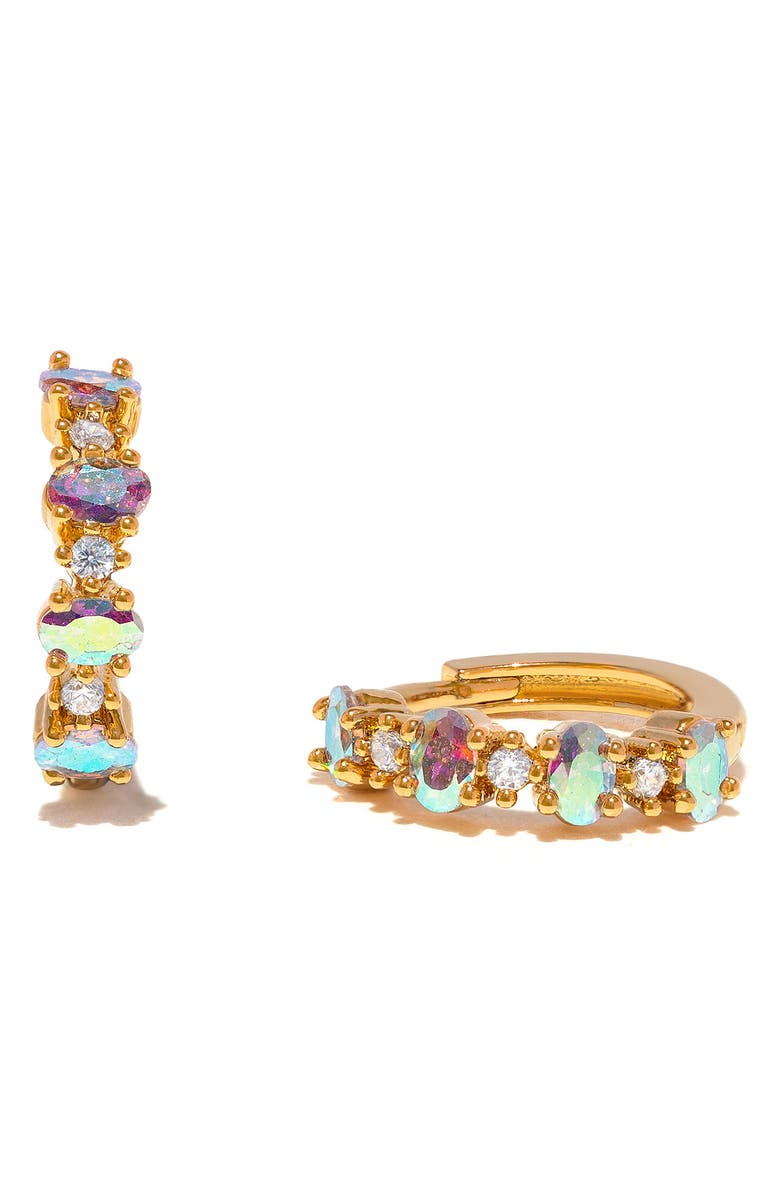 Girls Crew Iridescent Galaxy Huggie Hoope Earrings, Alternate, color, Gold