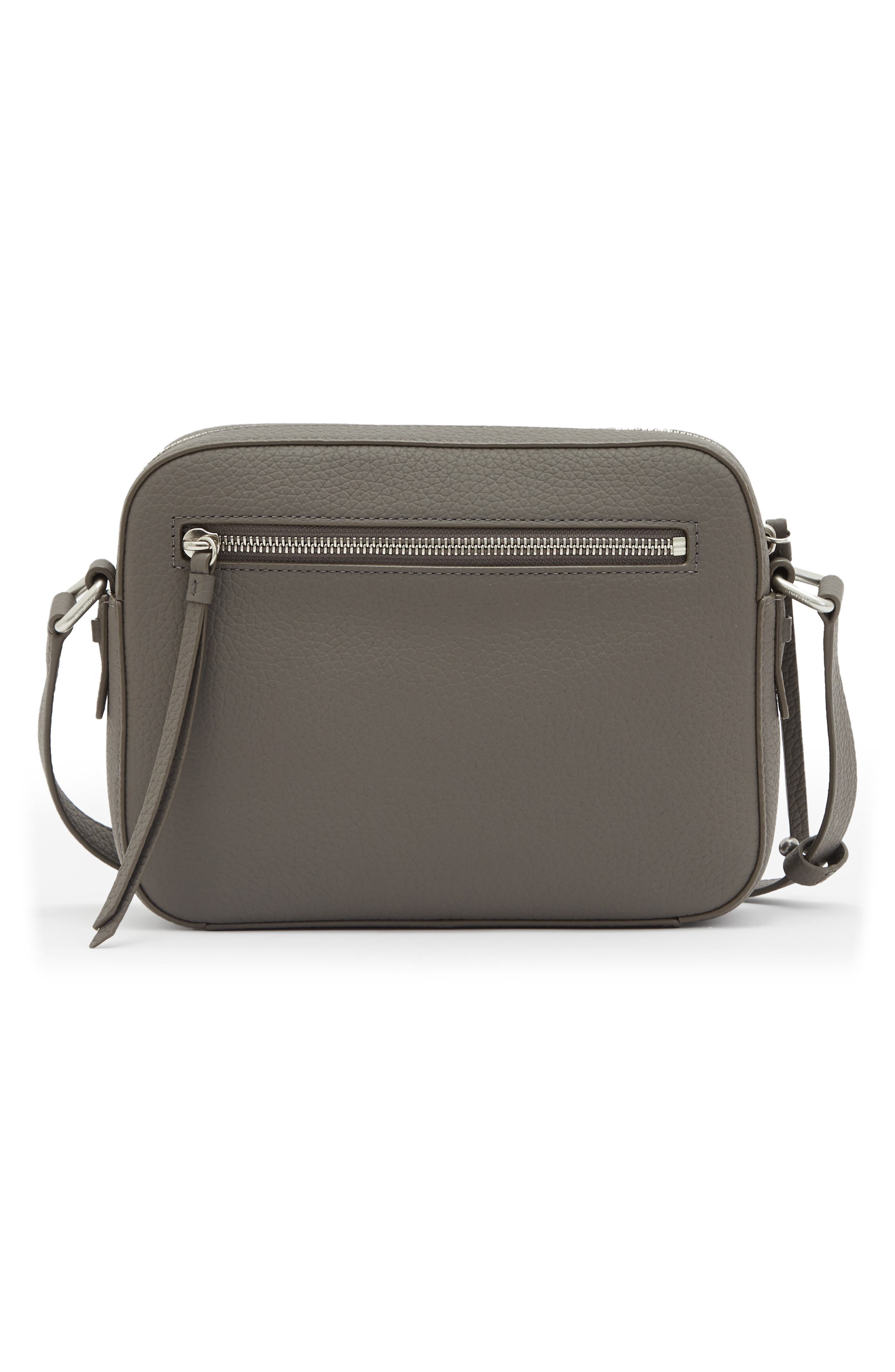Leather Camera Crossbody Bag, Alternate, color, STORM GREY