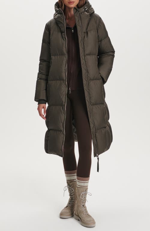Varley Katya Long 800 Fill Power Down Puffer Jacket In Green