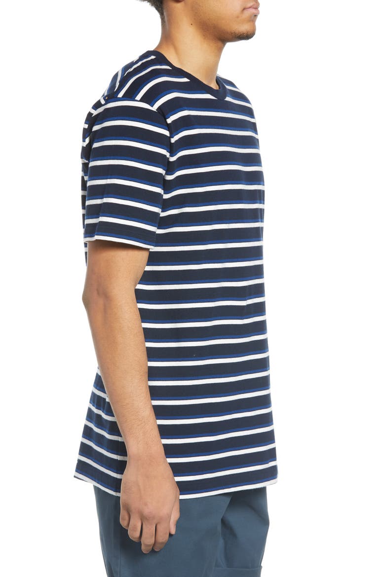 Longline Crewneck T-Shirt, Alternate, color, BLUE STRIPE