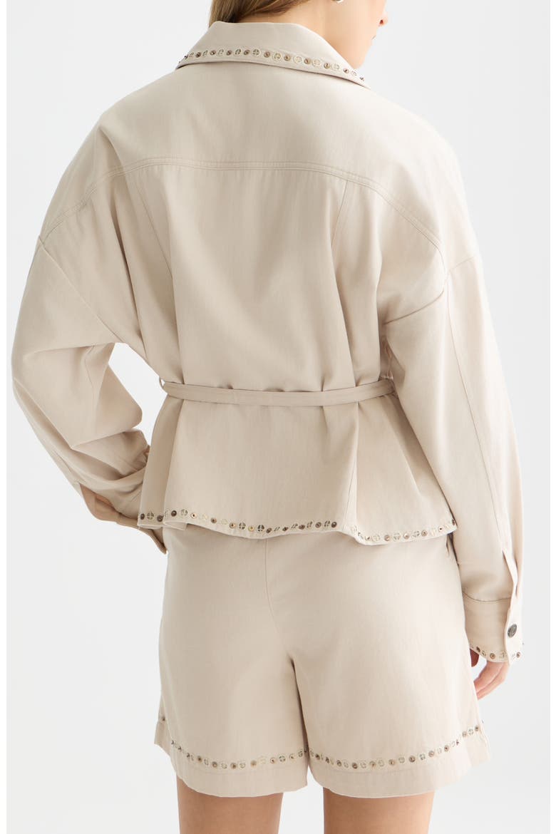 Embellished Cotton Trucker Jacket, Alternate, color, FOG
