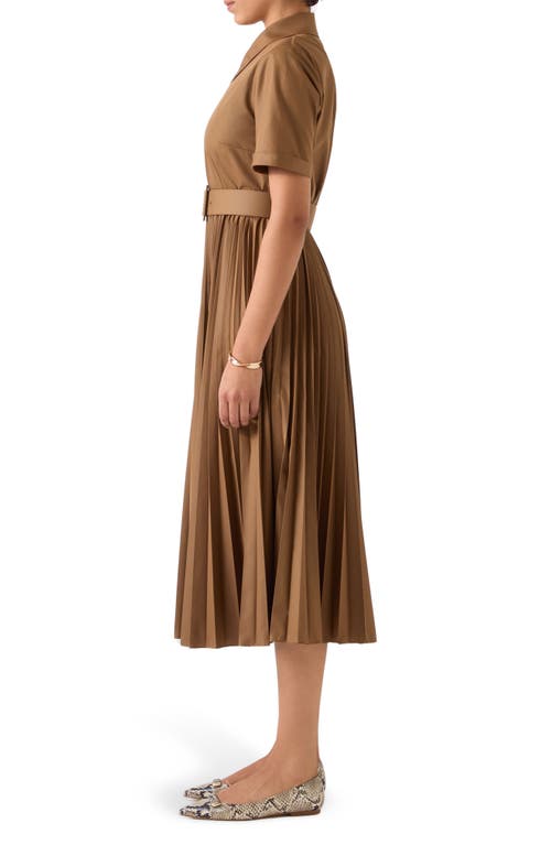 Lk Bennett Cally Pleated Shirtdress In Cocoa
