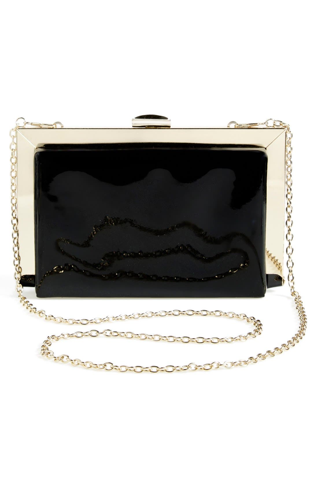 NATASHA Tasha Patent Framed Box Clutch, Alternate, color, 