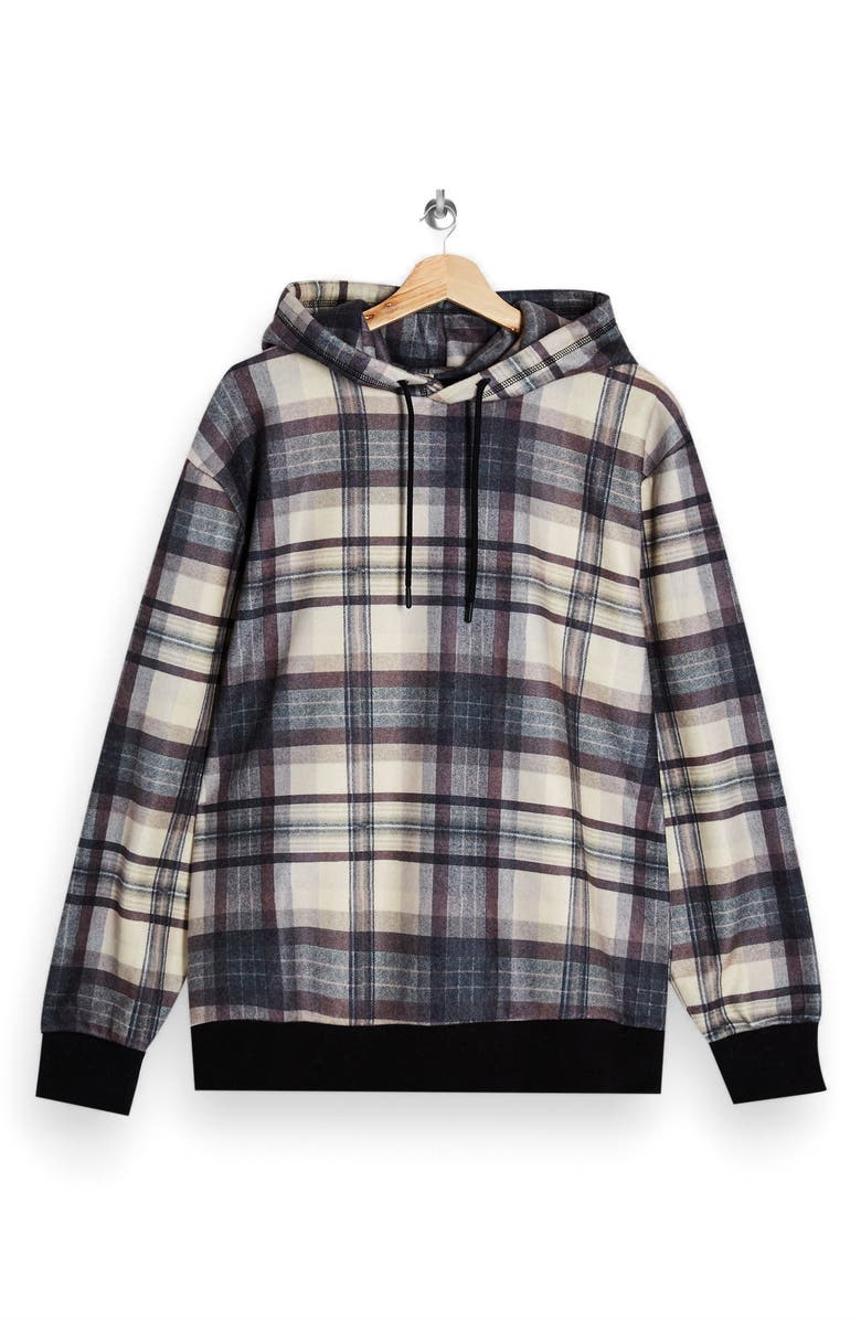 Topman Country Check Hoodie, Alternate, color, 