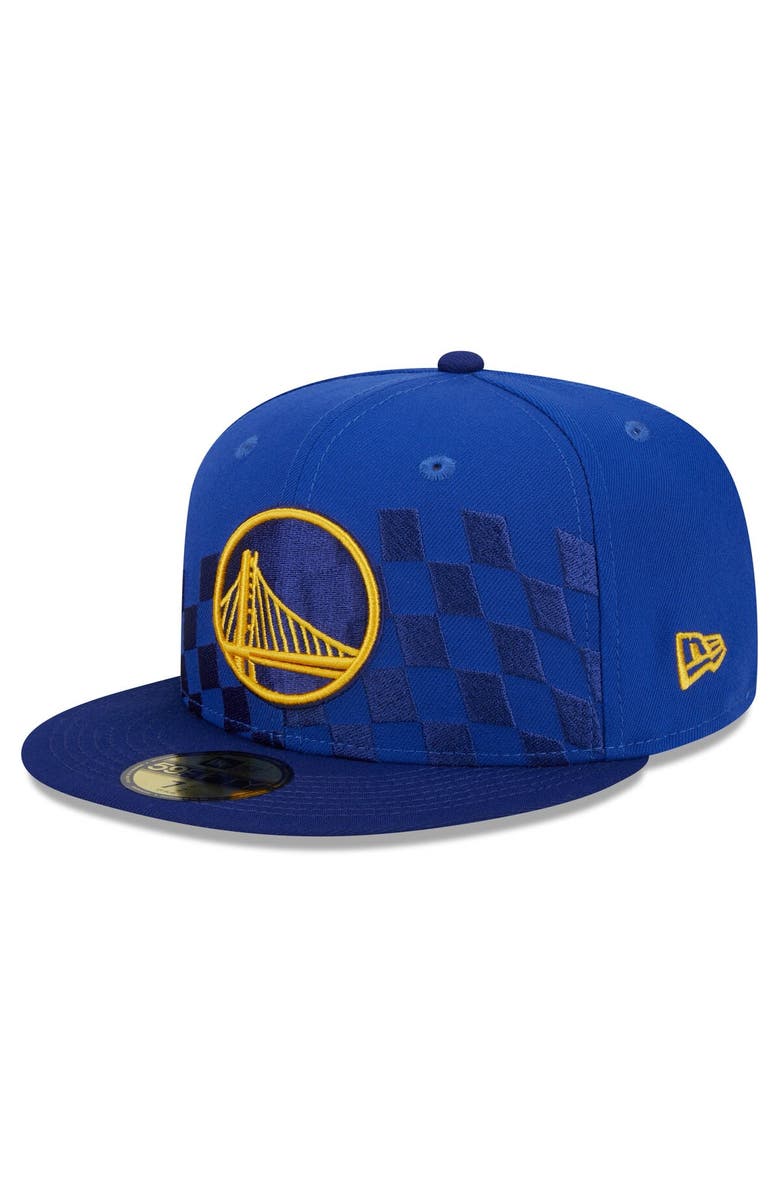New Era Men's New Era Royal Golden State Warriors Rally Drive Checkerboard 59FIFTY Crown Fitted Hat, Alternate, color, Royal