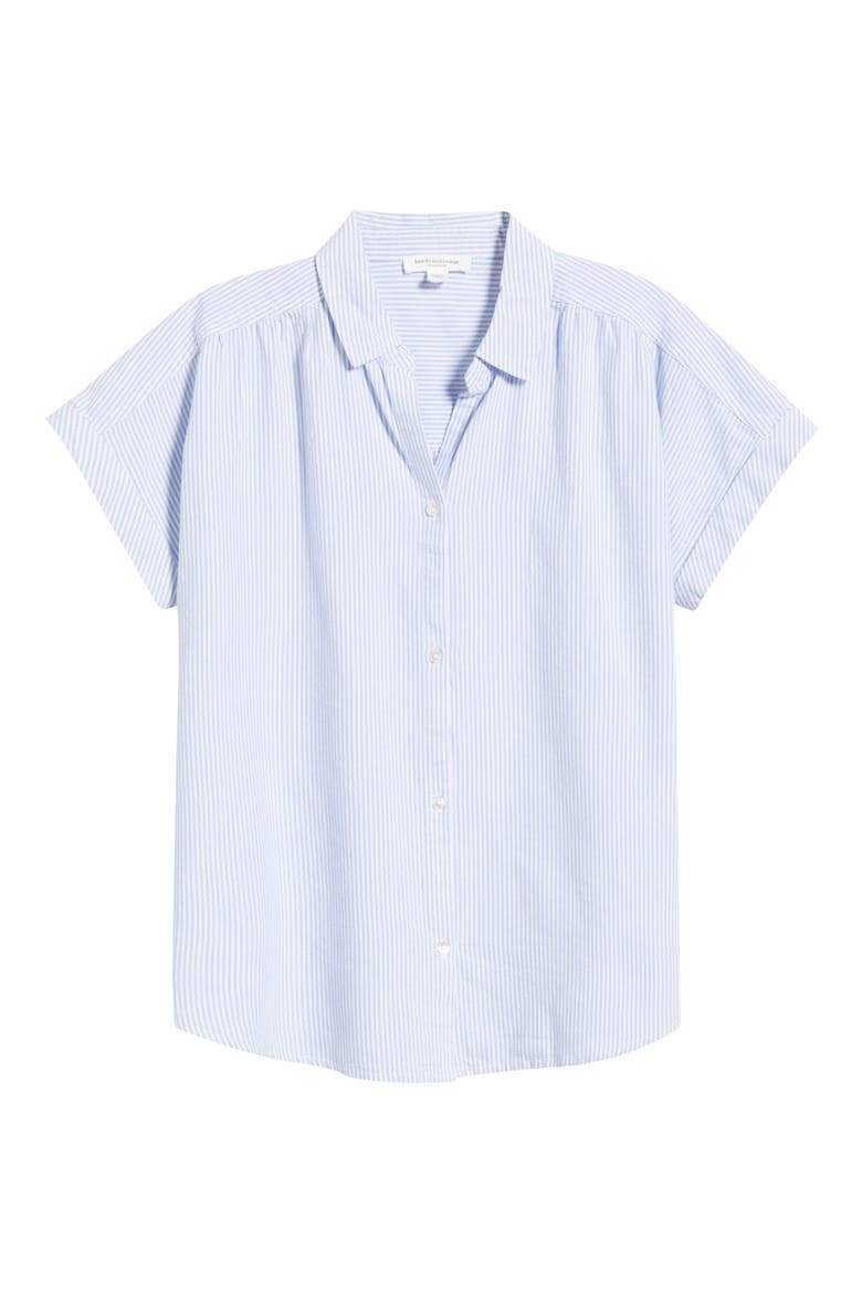 Jamie Stripe Short Sleeve Cotton Shirt, Alternate, color, STUDIO BLUE