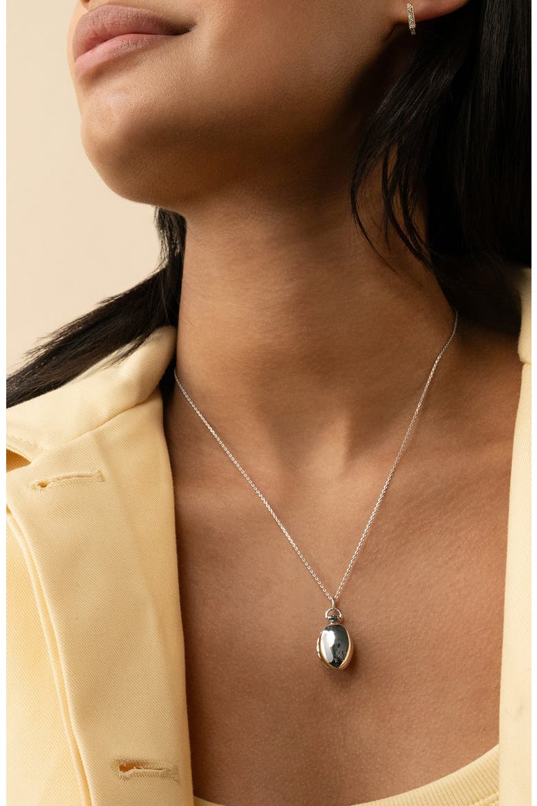 Petite Anna Locket Necklace, Alternate, color, SILVER