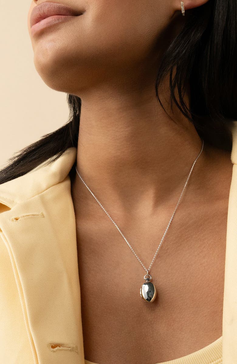 Monica Rich Kosann Petite Anna Locket Necklace, Alternate, color, Silver