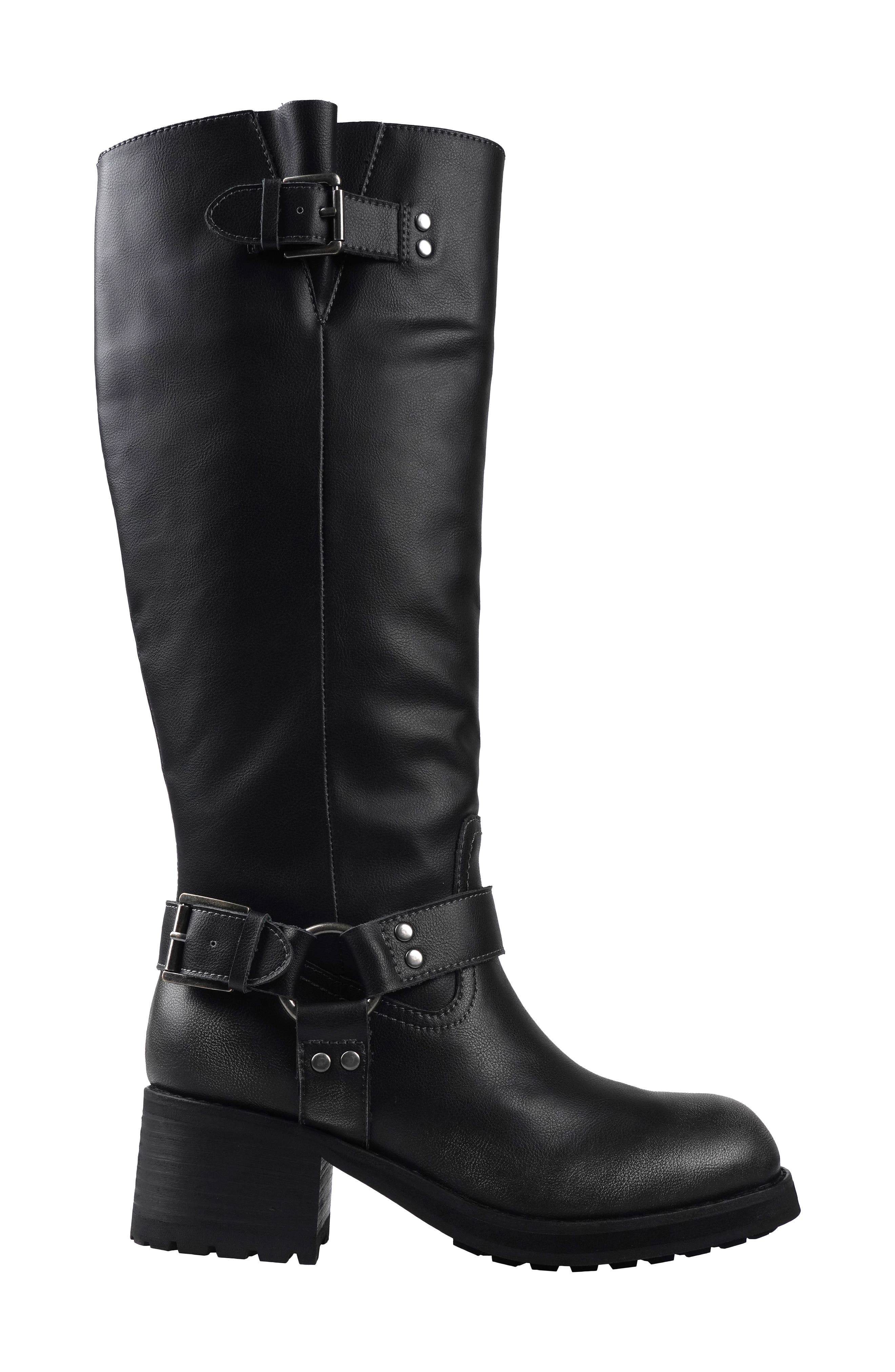 Candie's Reecie Knee High Boot, Alternate, color, Black Leather