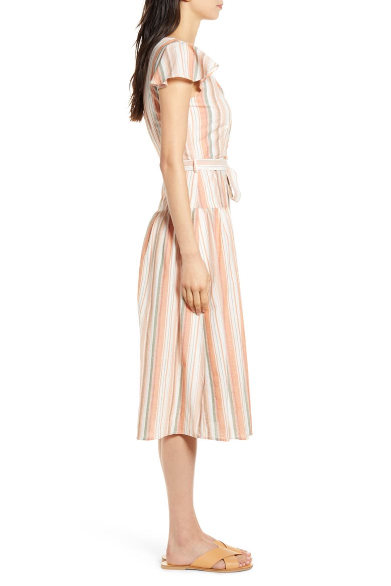 City to Country Stripe Midi Dress, Alternate, color, ORANGE STRIPE