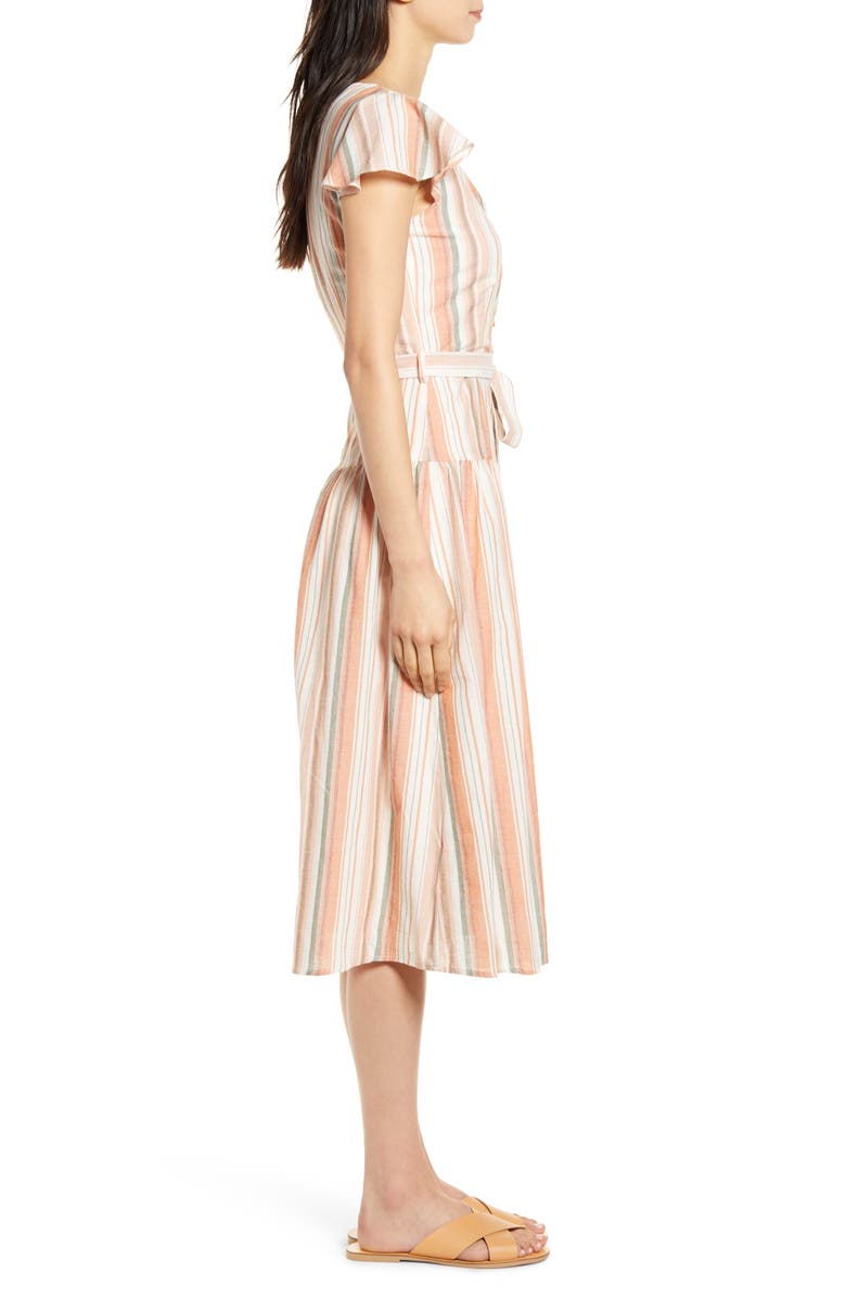 Lost + Wander City to Country Stripe Midi Dress, Alternate, color, 