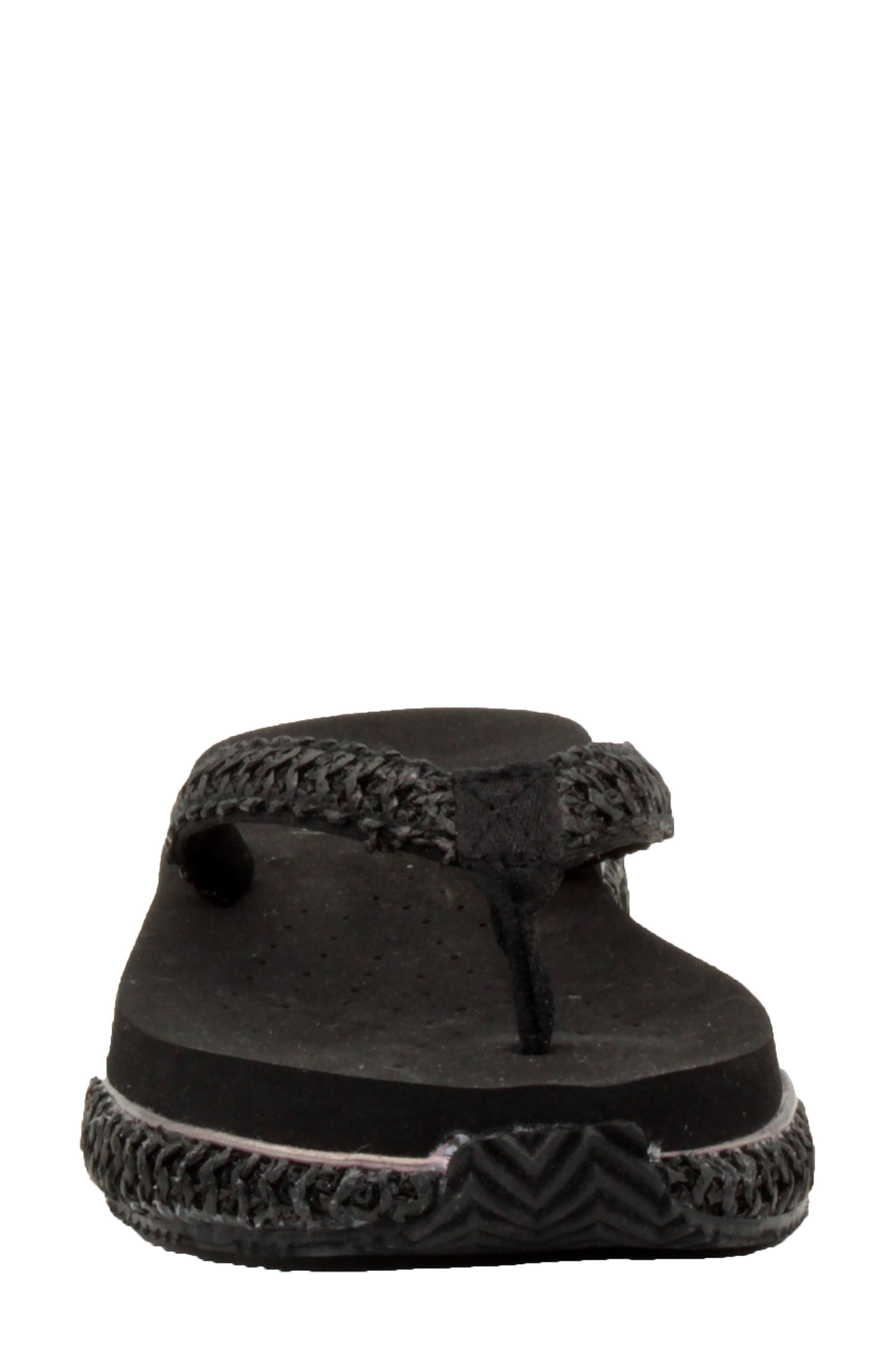 Volatile Palau Platform Flip Flop, Alternate, color, Black Fabric