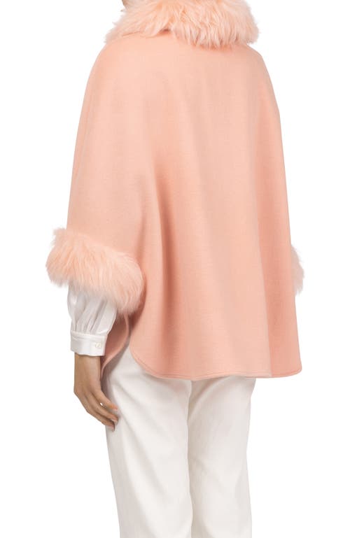 Gorski Select Wool Cape With Select Lamb Collar And Cuffs In Pink