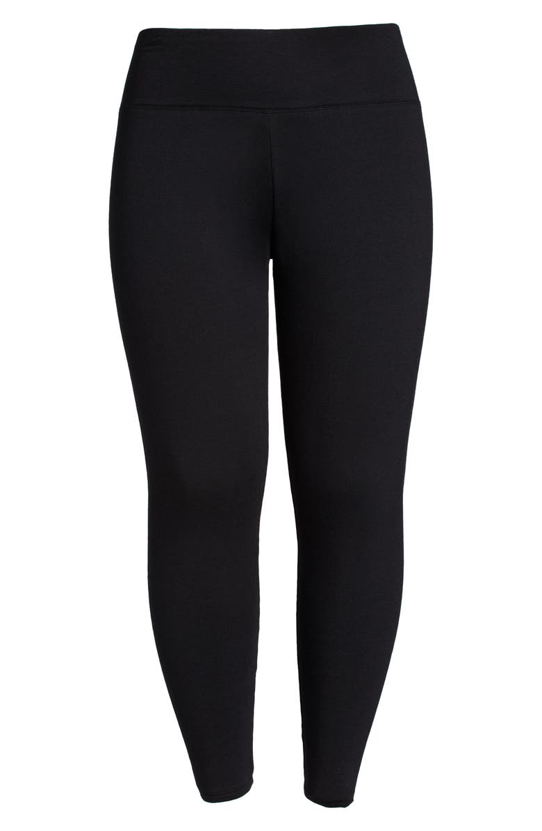 Eileen Fisher High Waist Ankle Leggings, Alternate, color, Black