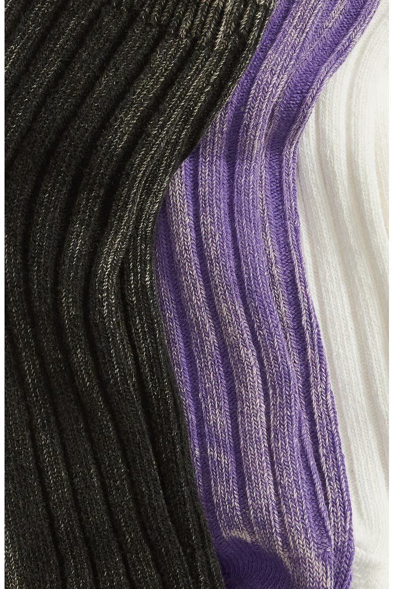 x Claudia Sulewski 3-Pack Salt Washed Ankle Socks, Alternate, color, PURLE BETA