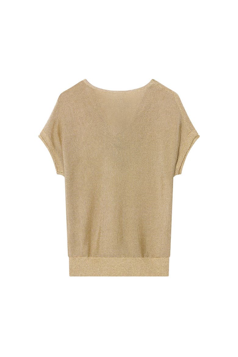 Metallic Knit Top, Alternate, color, Gold