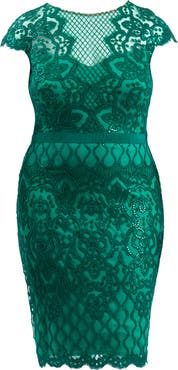 SALE!即発★TADASHI SHOJI★Cap-Sleeve Sequin ドレス Tadashi Shoji Taffeta Sequin Print V-Neck Cap Sleeve Gown