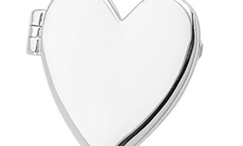 Adornia 14k Gold Plated Heart Locket Pendant Necklace In Silver