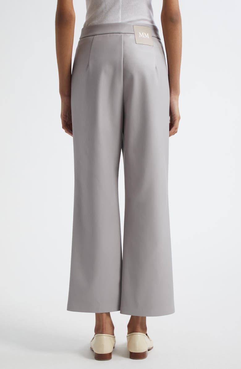 MM by Max Mara Sport Faux Leather Ankle Pants, Alternate, color, Light Grey