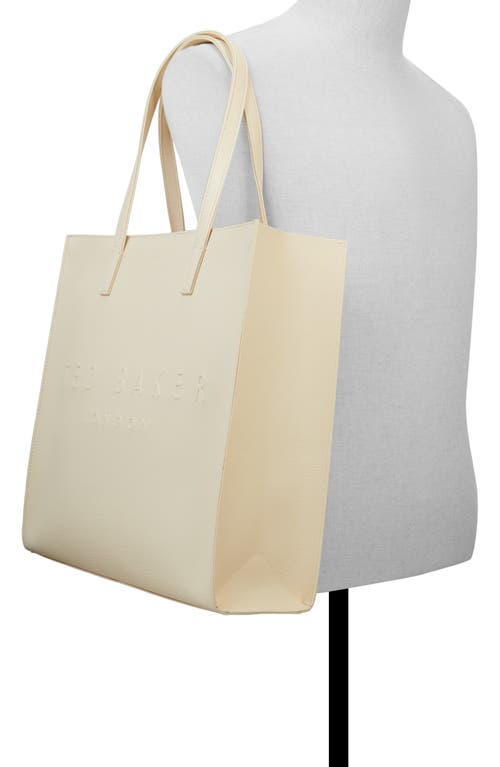 Ted Baker London Soocon Faux Leather Tote In Cream